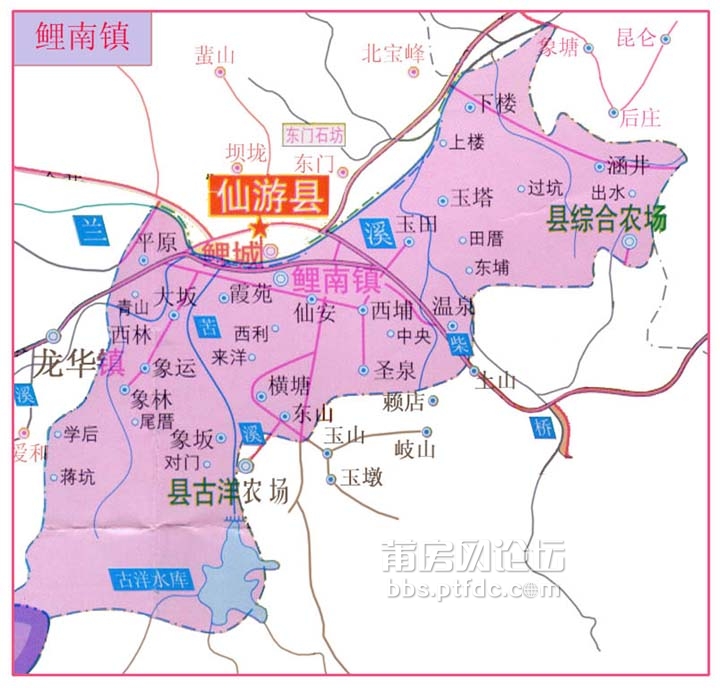 地图鲤南镇位于木兰溪南岸,地处仙游县城南大门,是县城中心区的新兴图片