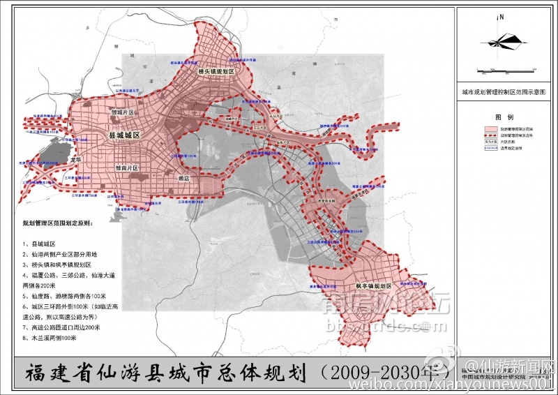 劲爆:仙游县新一县城总体规划图,远景展望至2030年