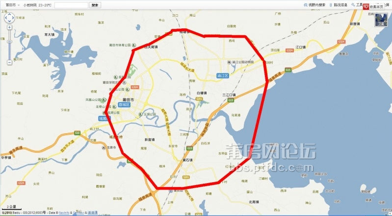 莆田未来城东在涵江,城西老市区,城南在黄石,城北在梧塘