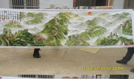 万里长城盛世中华纯手工十字绣,三米多长,最让你心动的价高清图片